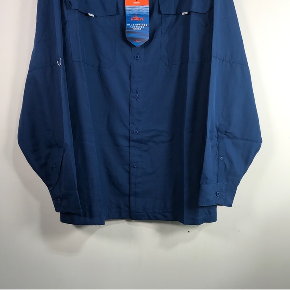 Habit Crayfish Long Sleeve River Shirt, Men's Size 3XL - Navy Peony - Picture 6 of 9